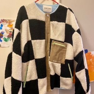Sandy Liang oversized checker fleece